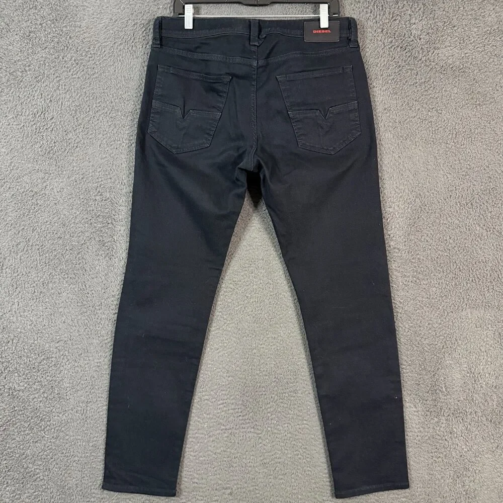Diesel Jeans Mens 32x32 Black Larkee Beex Regular Tapered Fit Stretch Denim